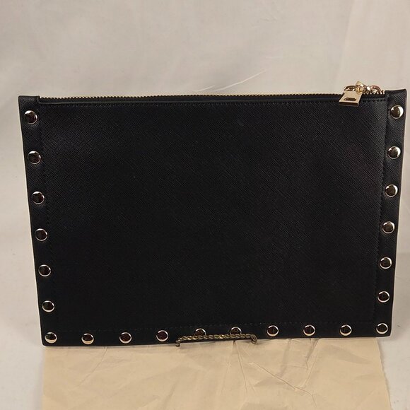 WHBM White House Black Market Black Floral Studded Wristlet Clutch NWOT - Picture 2 of 3